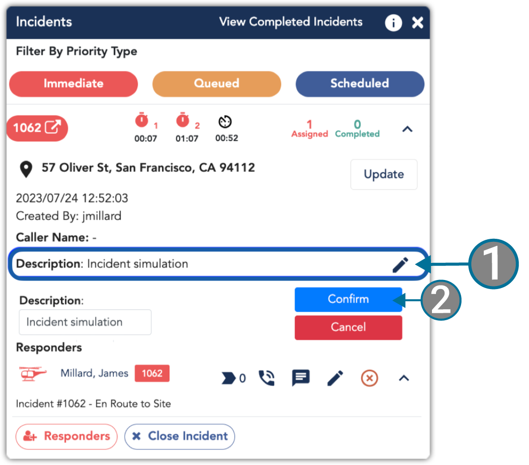 Update Incident Location 1 – Beacon Emergency Dispatch – Dispatcher Guide
